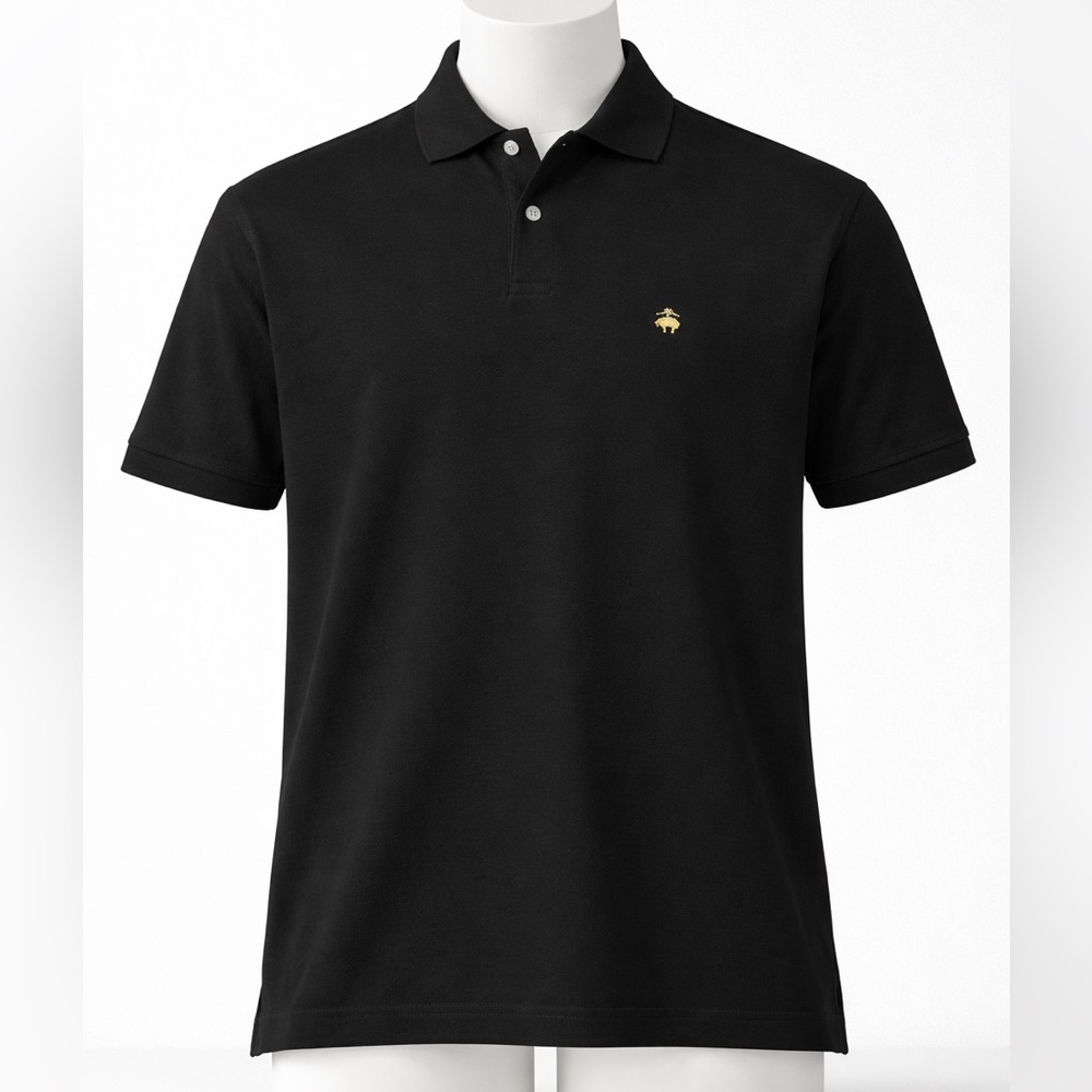 Brooks Brothers Black Polo with Gold Logo